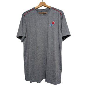 Dominos Pizza Gear Gray Button Polo Shirt Large Employee Uniform Mens Size M